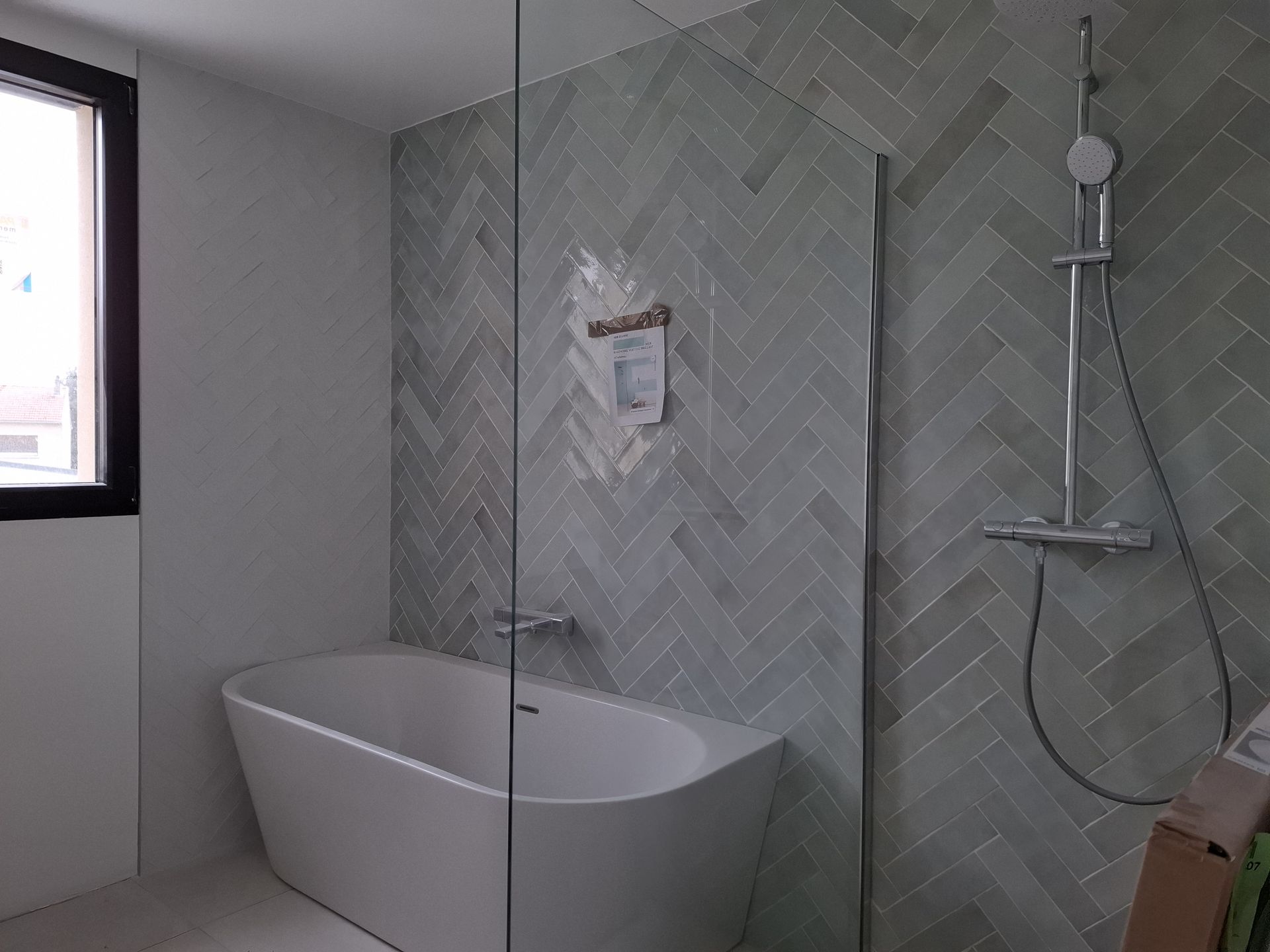 carrelage petits carreaux pose en diagonale salle de bain cunhabatiment.fr